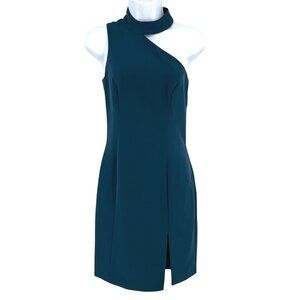 French Connection Echo Crepe One Shoulder Cocktail Party Dress Teal Size 4 NWOT